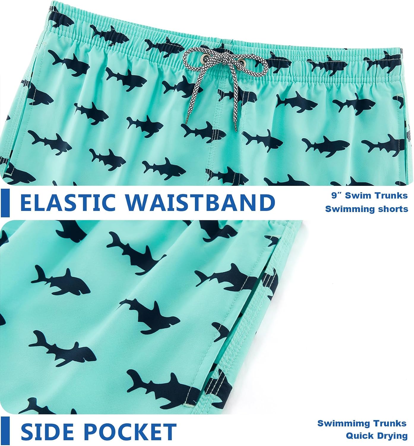 Detalle de APTRO Men’s Swim Trunks 9" Quick-Dry Bathing Suit (Big & Tall)