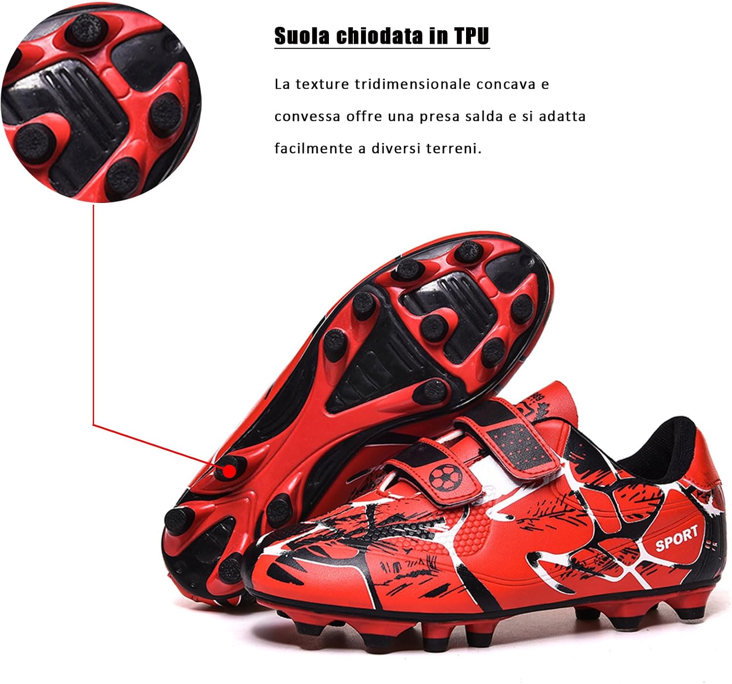 Thumbnail 5 de BAODLE Scarpe da Calcio Ragazzi FG/AG