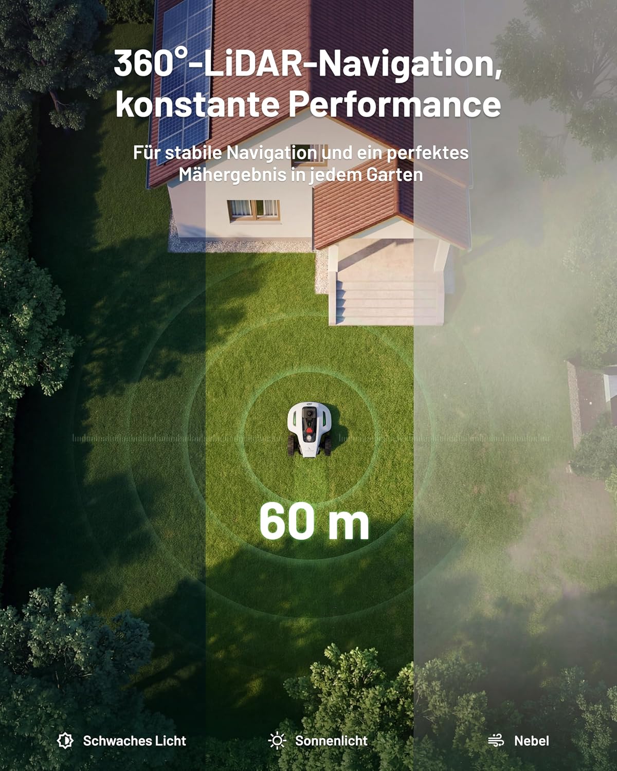 Detalle 2 de MAMMOTION YUKA mini 2 800 LiDAR Mähroboter für 800 m² – ohne Begrenzungskabel, ohne RTK
