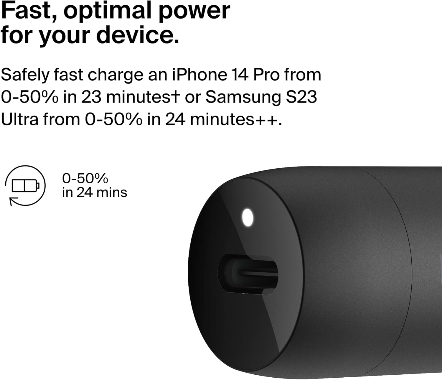 Thumbnail 1 de Belkin BoostCharge Caricabatteria da auto 30 W USB-C PD: compatto, universale e veloce