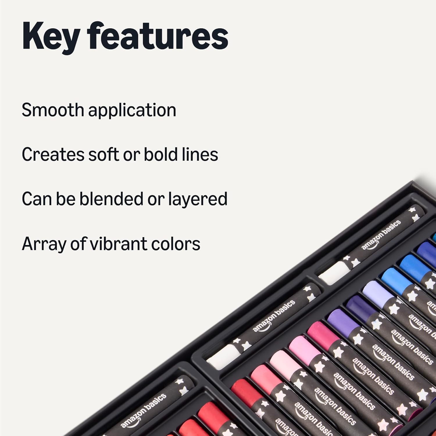 Detalle 2 de Amazon Basics Soft Oil Pastels Set (48 Colors) – High-Pigment, Smooth Application for Artists, Beginners, and Students