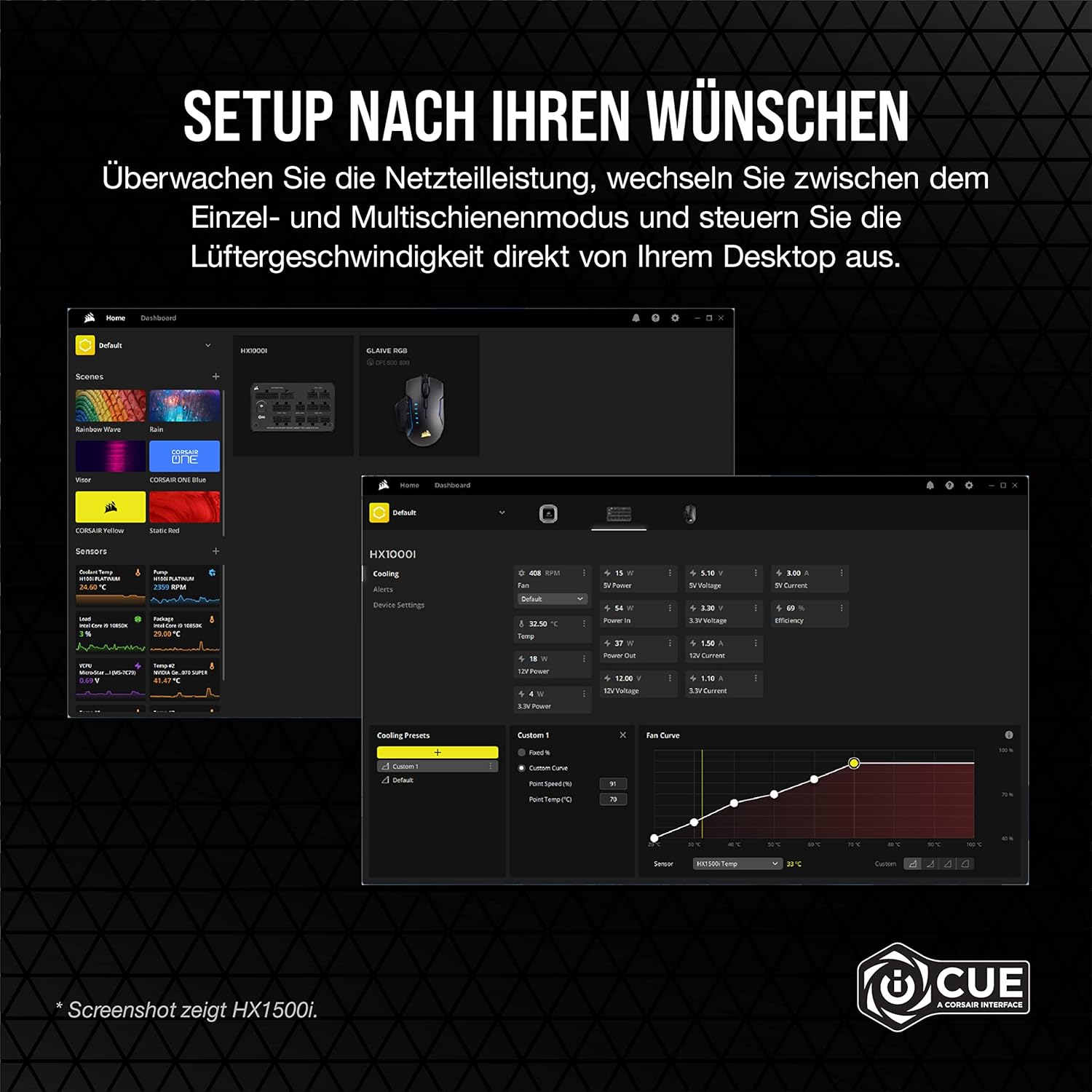 Thumbnail 6 de Corsair HX1000i Vollmodulares Netzteil