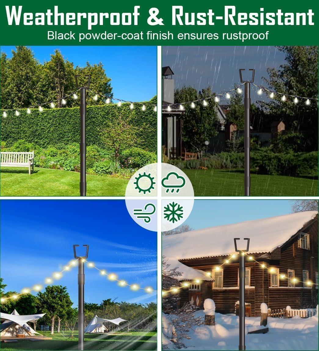 Detalle 2 de HoldOneLight String Light Pole 10 ft Outdoor