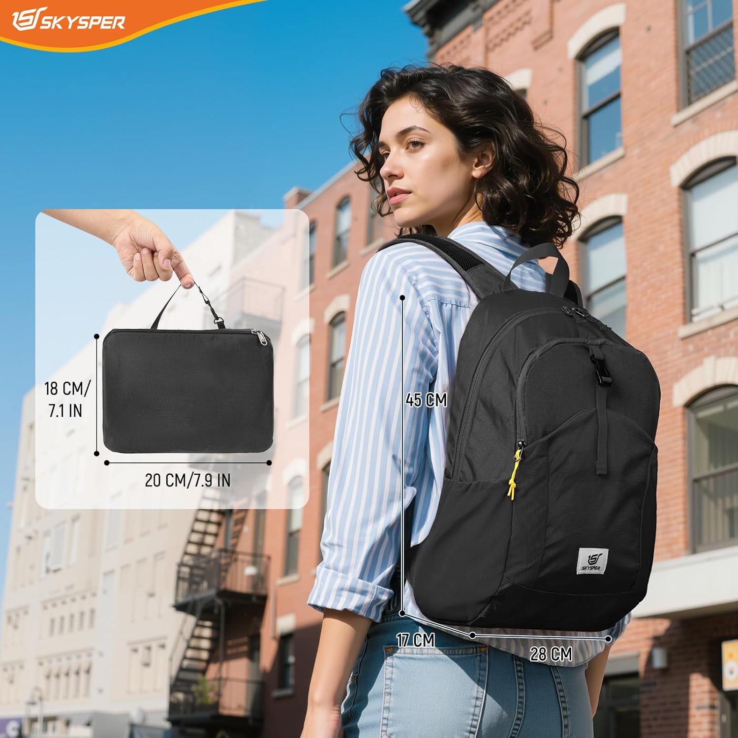 Thumbnail 6 de SKYSPER Lightweight Travel Backpack Anti-Theft RFID Foldable Daysack (20L)