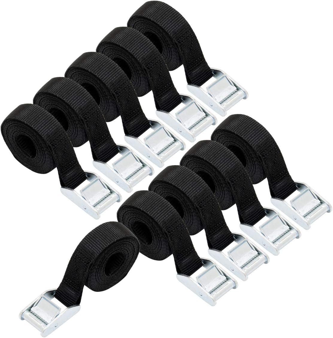 Detalle de Amazon Basics Lashing Straps 2.5 m x 25 mm, 150 kg Load, EN12195-2 compliant, 10‑pack