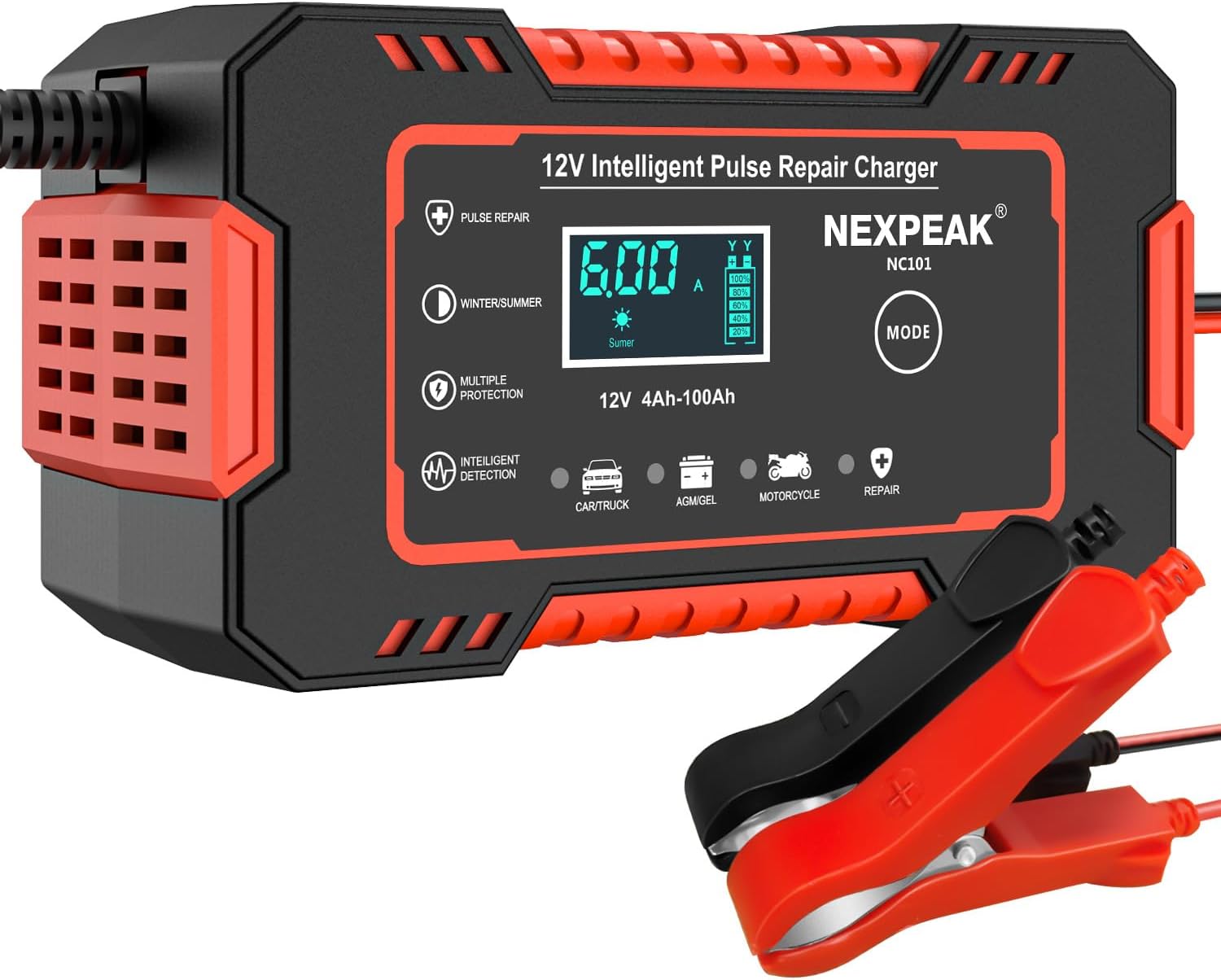 Detalle de 6A Autobatterie Ladegerät 12V – Smart, vollautomatisch mit Temperaturkompensation