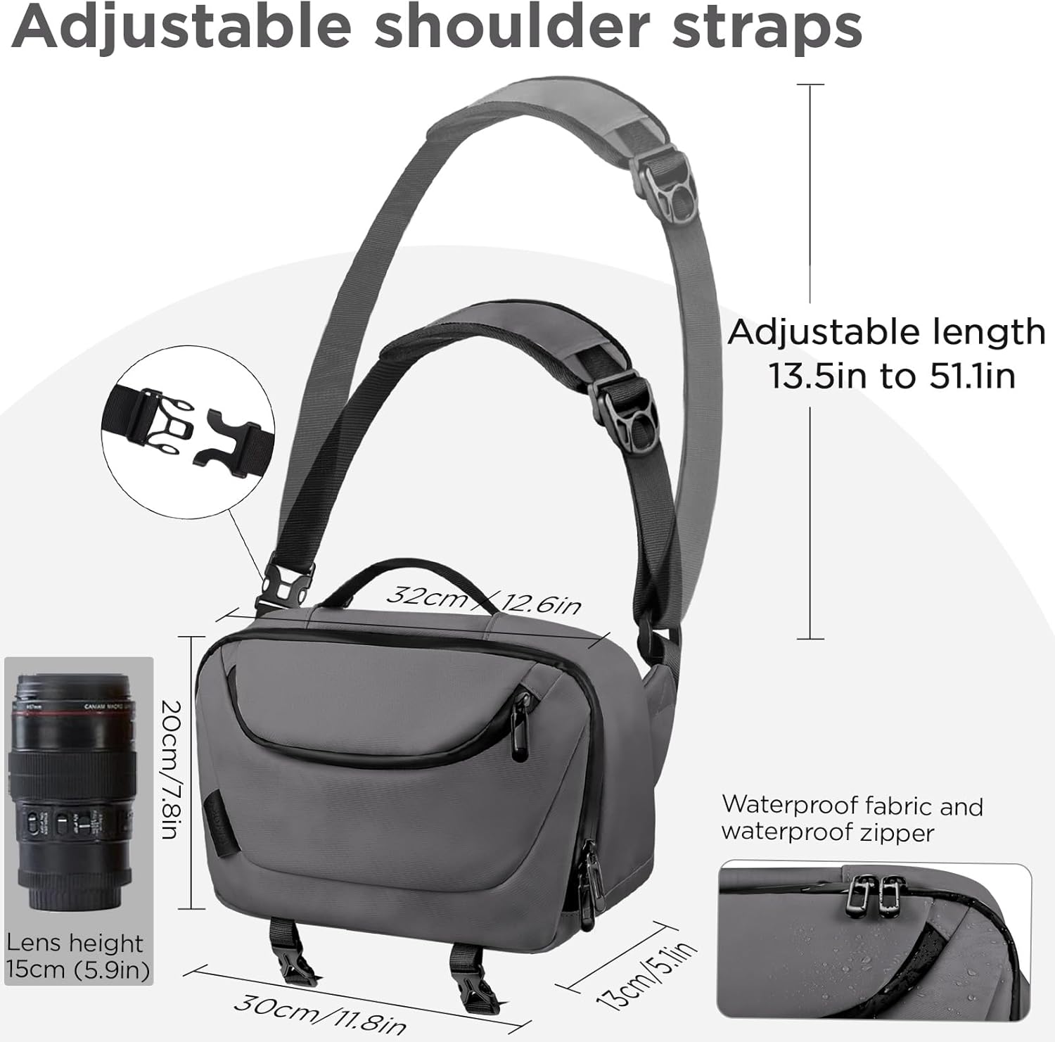 Thumbnail 3 de TAAOKA Camera Sling Bag for DSLR 1