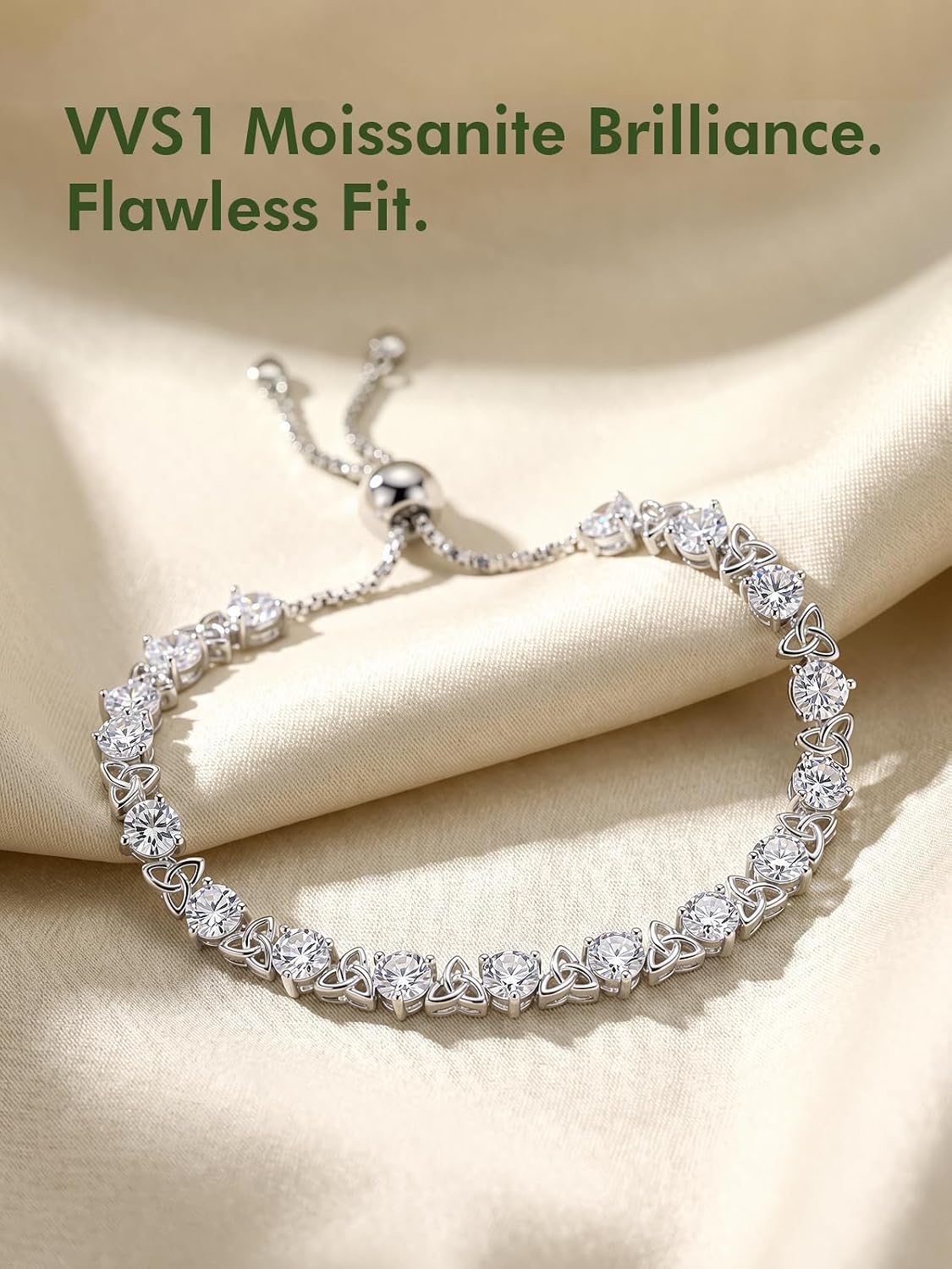 Detalle 2 de MystiqueMark Moissanite Tennis Bracelet, 925 Sterling Silver