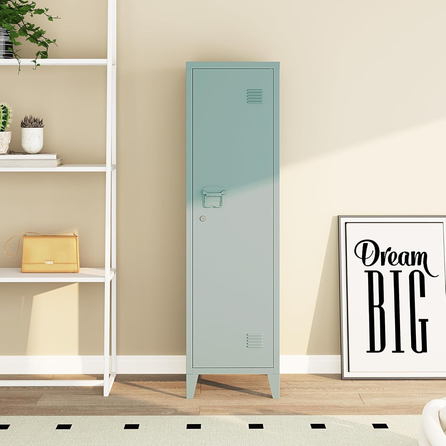 Thumbnail 2 de Armoire Métallique à Casiers Vestiaire [en.casa] – 3 Compartiments, Verrouillable, 137 x 38 x 38 cm, Bleu Gris