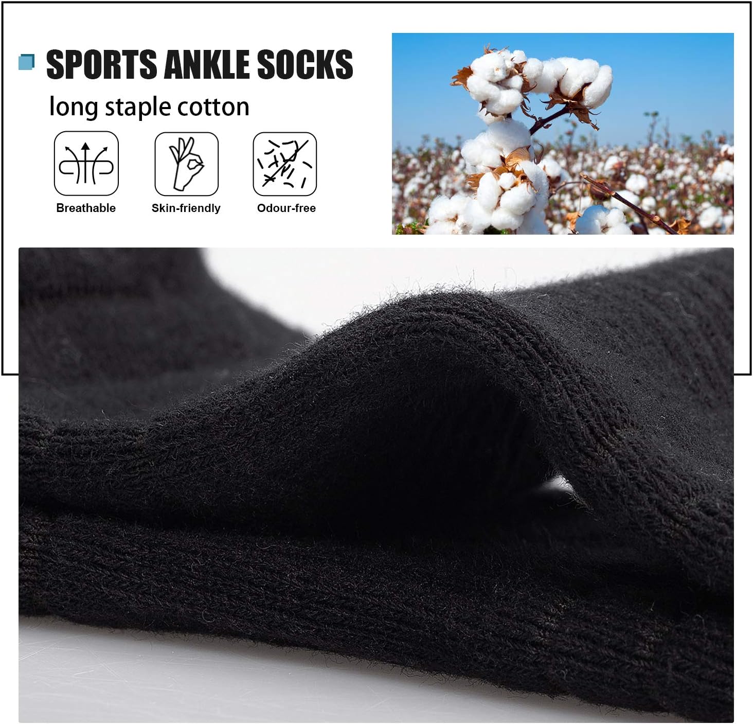 Detalle de Natugloe trainer socks, 6 pairs ankle