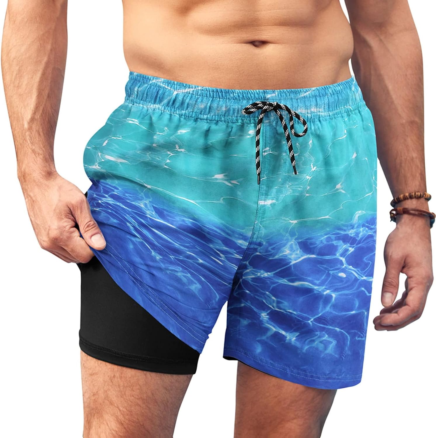 Thumbnail 6 de AI'MAGE Pantaloncini da bagno da uomo 2 in 1 con fodera a compressione e asciugatura rapida (S-XXL)