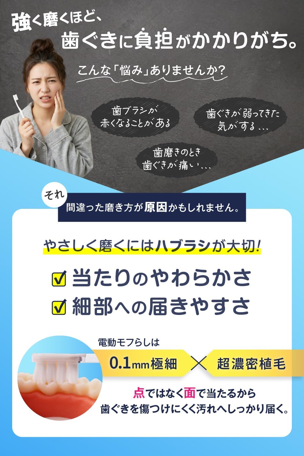 Detalle de オレンジケアプロダクツ OC電動音波モフらし 替えブラシ 2本入・ナイロン毛・0.1mm極細毛