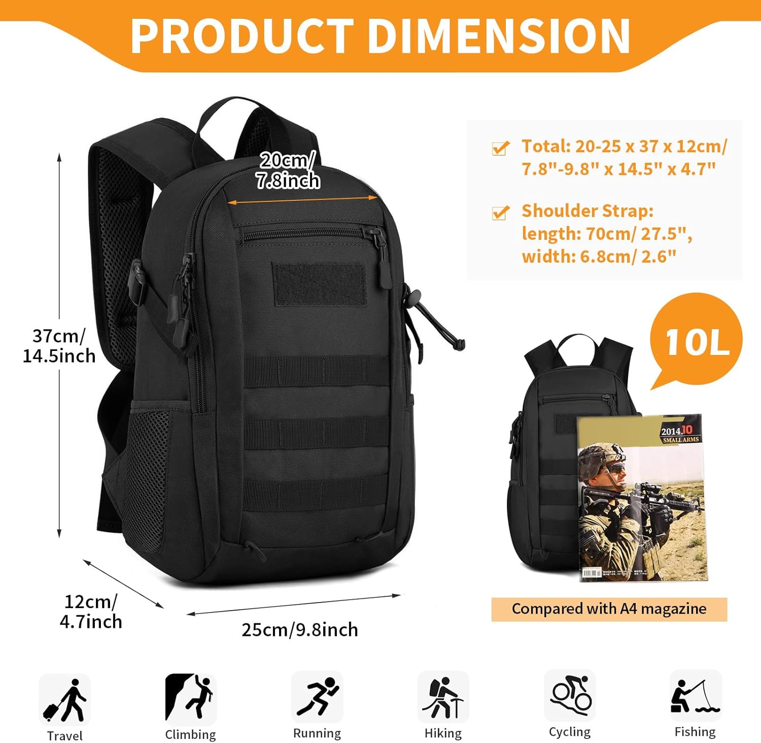 Detalle 2 de Explokit Small Tactical Backpack 10L