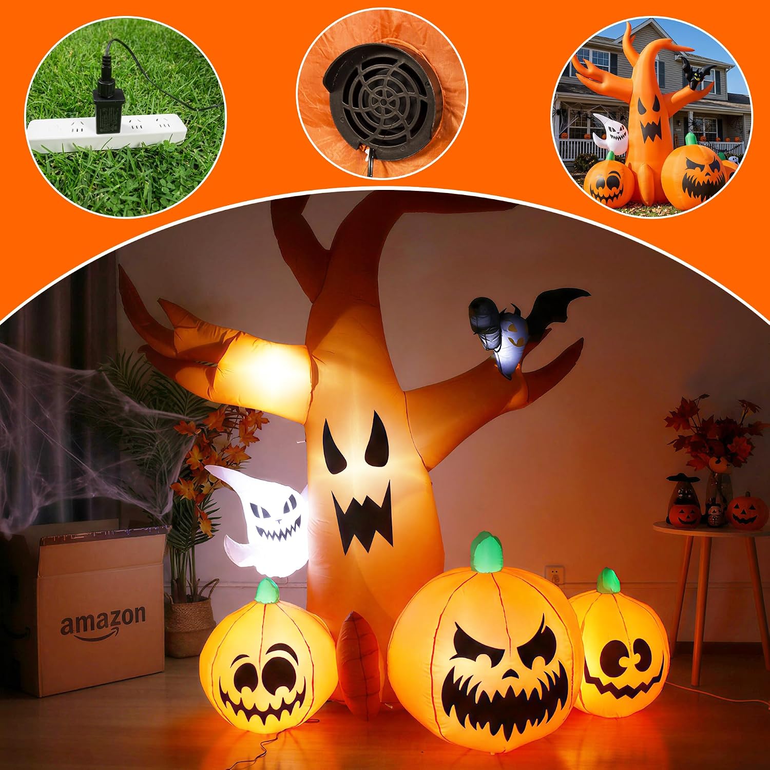 Detalle de NovaFloat 01 Halloween Inflatable Spooky Tree with Built-In LED Lights