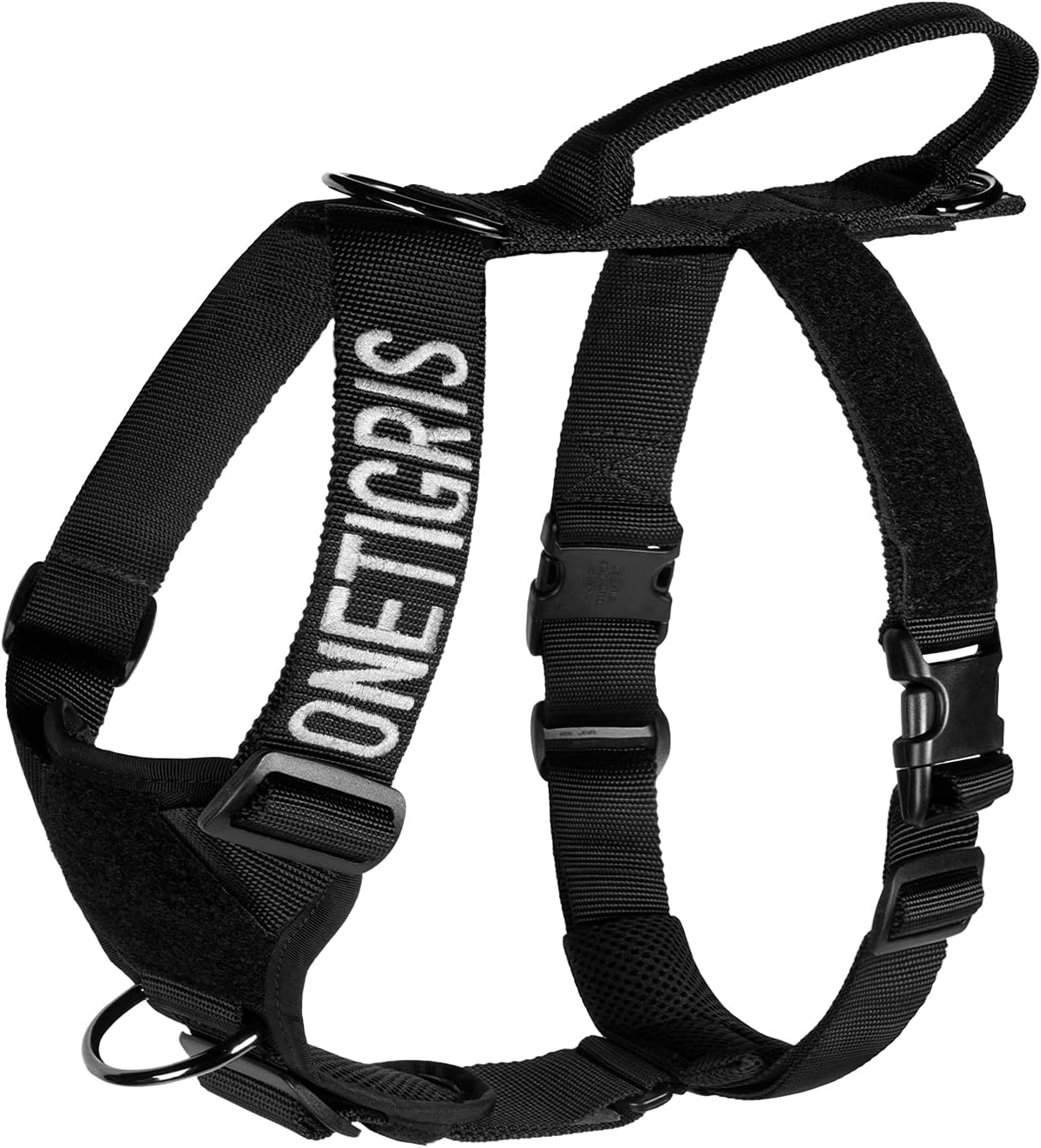 OneTigris Harnais anti-traction Goliath K9 – harnais tactique réglable (L) pour chien noir