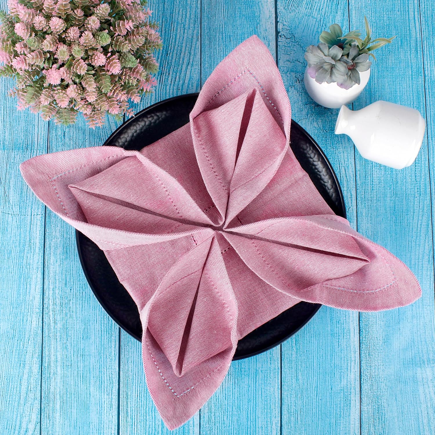 Detalle 2 de FINGERCRAFT Cloth Napkins 20 x 20 Inch
