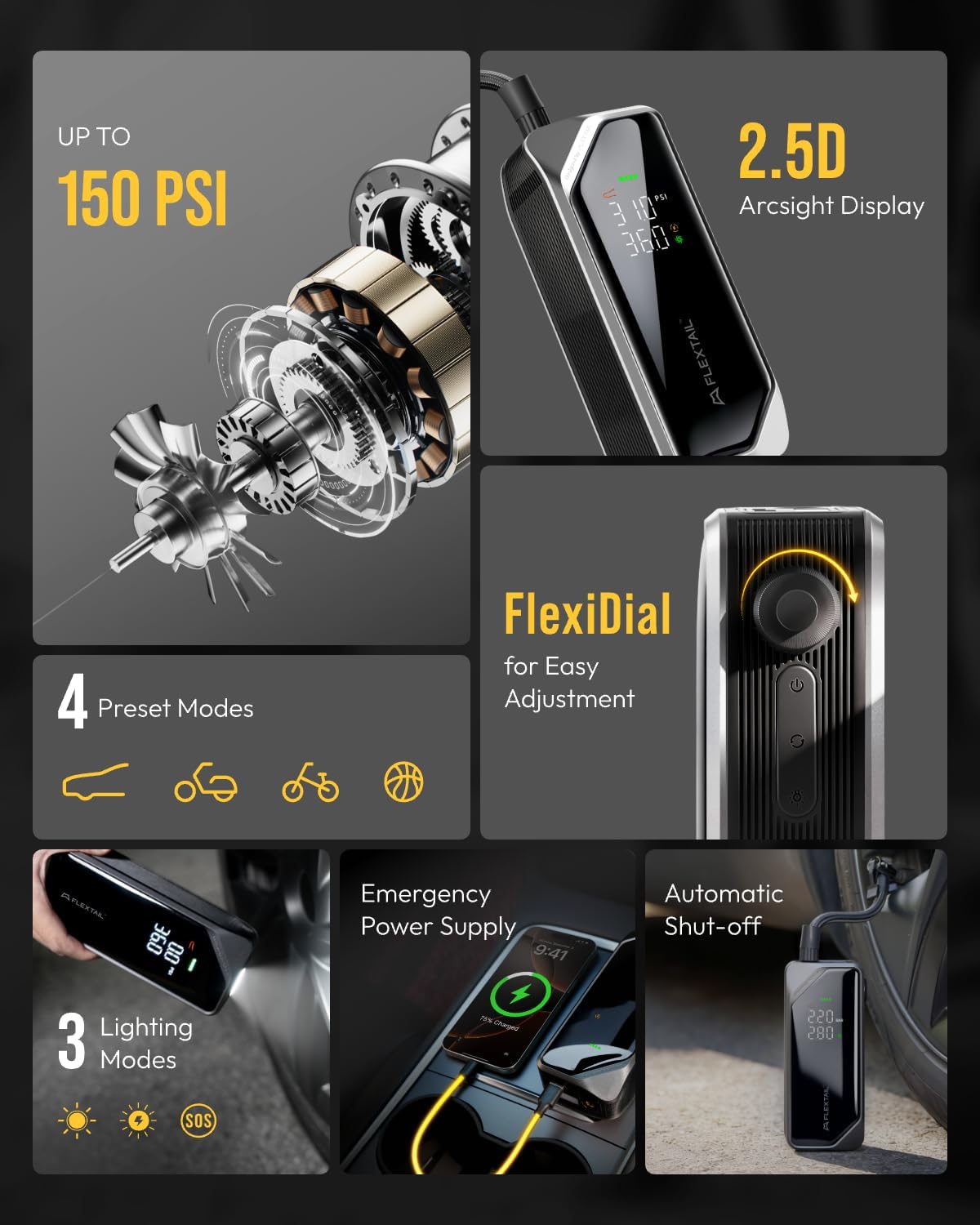 Thumbnail 1 de FLEXTAILGEAR Car Tyre Inflator 150 PSI
