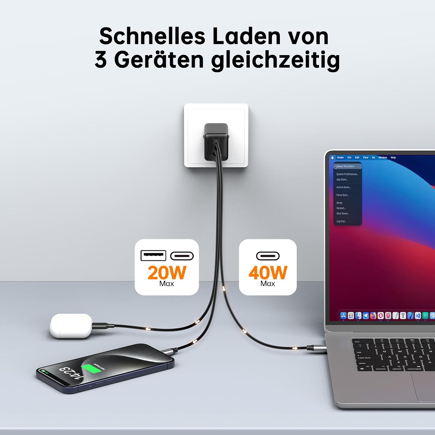 Thumbnail 2 de NOVOO 67W USB C Ladegerät GaN III