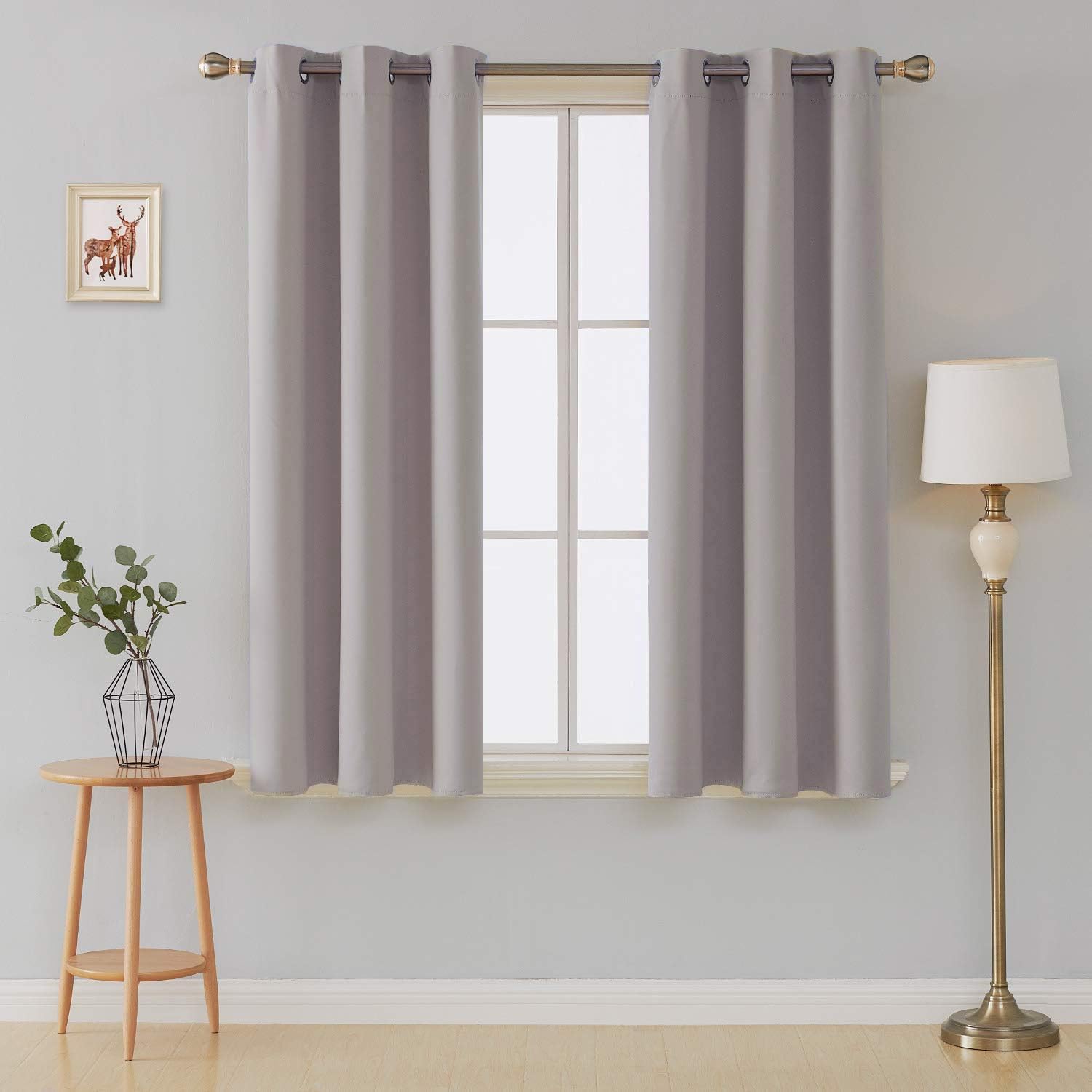 Detalle 2 de Thermal Insulated Blackout Ring Top Eyelet Curtains (Silver Grey) — 2 Panels, 46 x 72 Inches