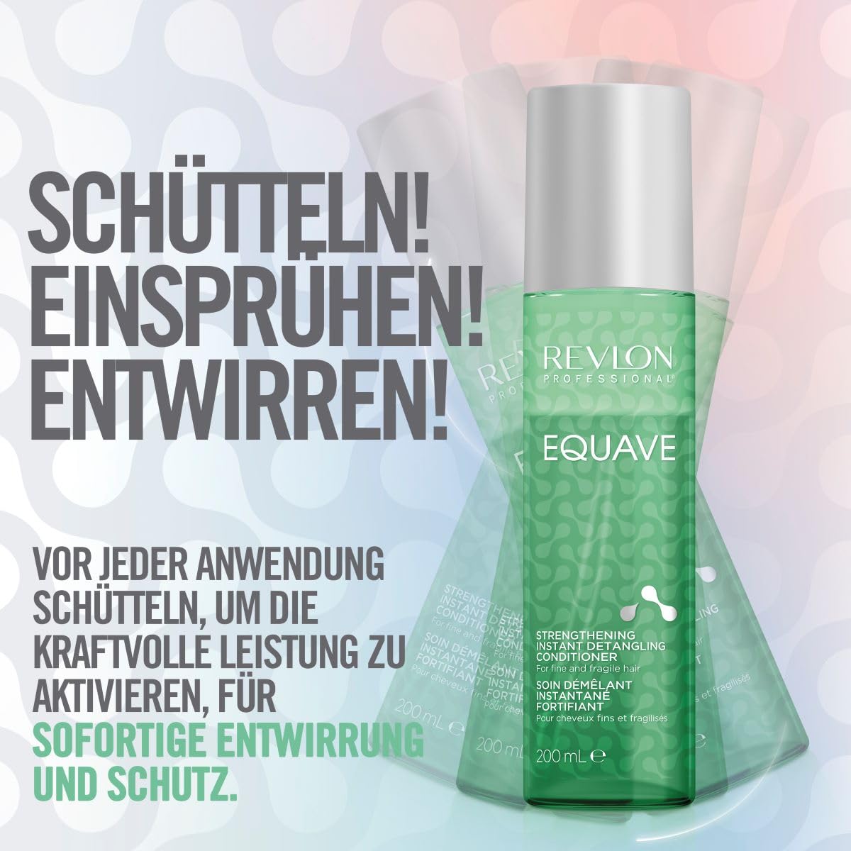 Detalle de REVLON Professional Equave Strengthening Instant Detangling Conditioner – 200 ml, 2-Phasen Leave-in Spray für feines & brüchiges Haar