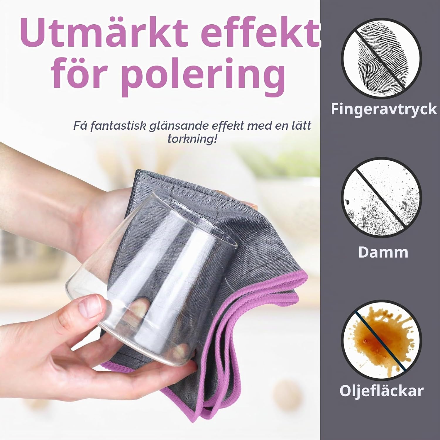 Detalle de Airlab 3X Magic Microfiber rengöringsdukar, 400 GSM, 30 × 30 cm