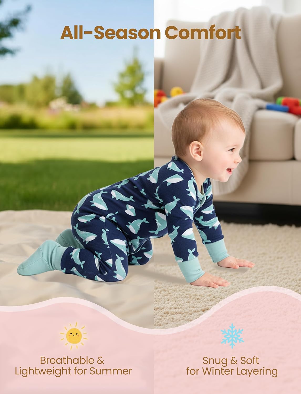 Detalle 2 de PATPAT Baby Footie Pajamas, 3-Pack