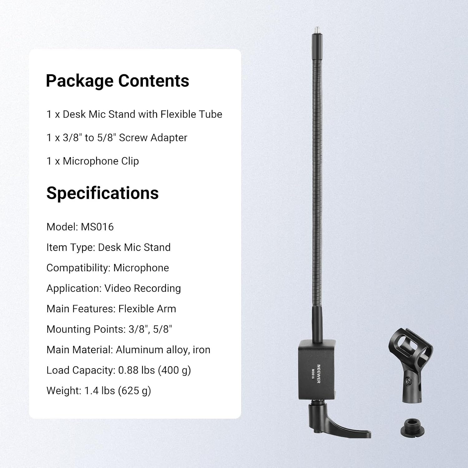 Thumbnail 6 de NEEWER Desk Microphone Stand MS016