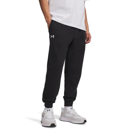 Imagen de Under Armour Rival Fleece Joggers para hombre – Negro/Blanco, talla LG en OfertitasTOP