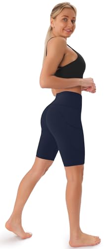 Thumbnail 4 de JOYSPELS Womens High Waist Cycling Shorts with Pockets – Navy Blue, Size M