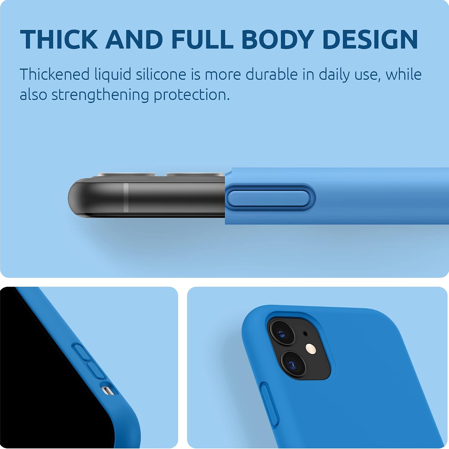 Detalle de SURPHY Liquid Silicone Case for iPhone 11 (6.1') – Surf Blue