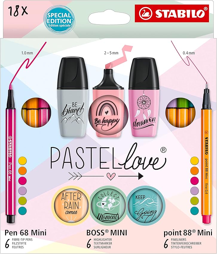 STABILO Estuche Pastellove: 18 rotuladores en colores pastel 🎨