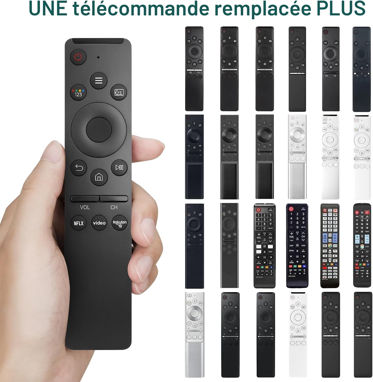 Detalle 2 de Télécommande universelle de remplacement pour Samsung Smart TV (QLED, UHD, SUHD) – compatible séries et références indiquées