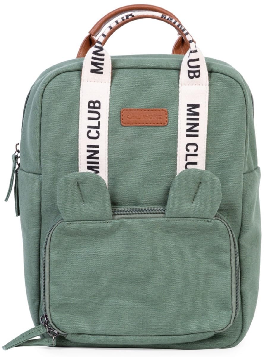 Detalle de CHILDHOME Mini Club Rucksack 7L Grün – Rucksack für Kindergartenkinder (23x10x32 cm)
