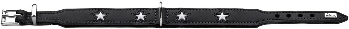 Thumbnail 1 de HUNTER MAGIC STAR Hundehalsband – Leder, Sternendesign, schwarz, Größe 42 (S-M)