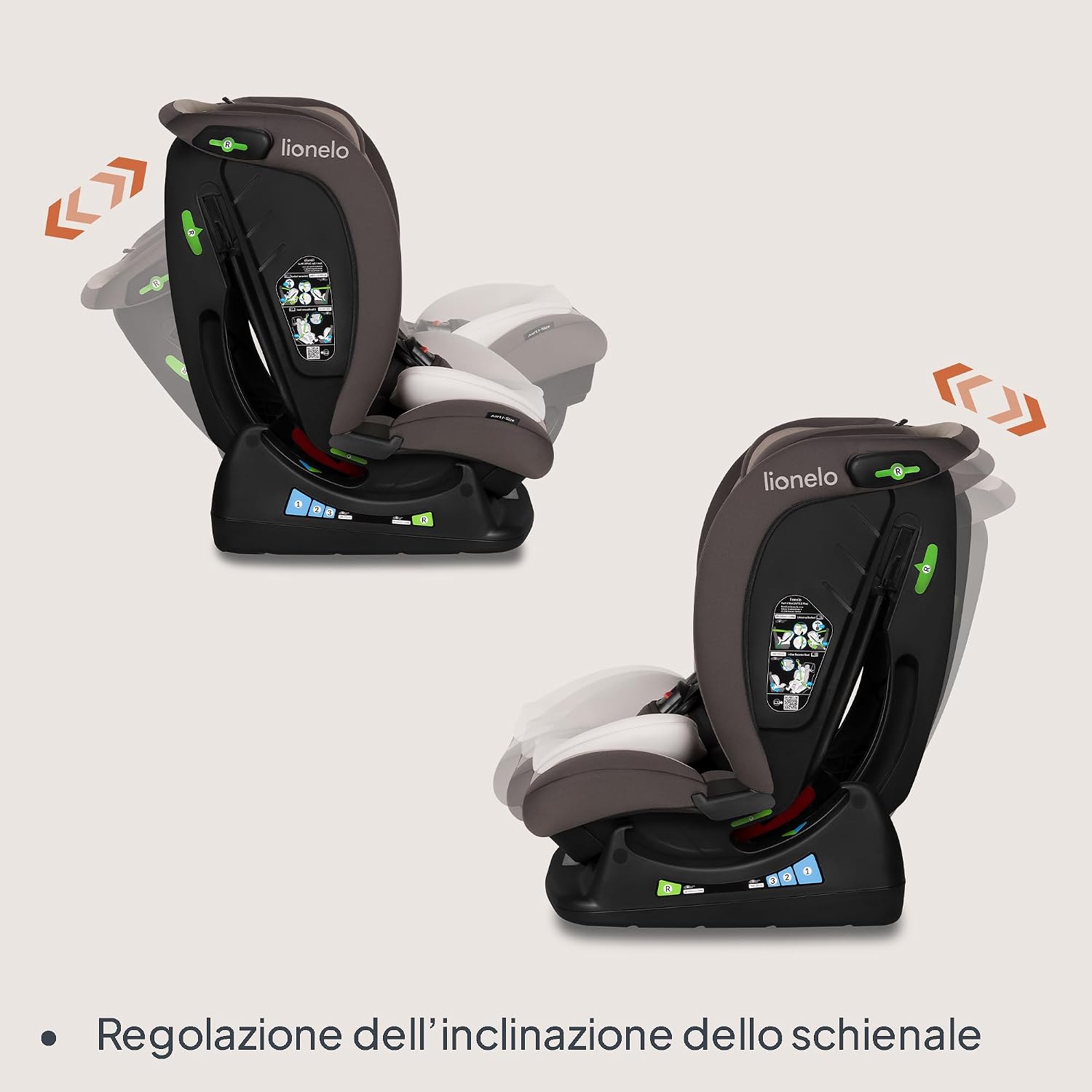 Detalle de LIONELO AART i-SIZE Seggiolino Auto R129 i-Size 40-150 cm con poggiatesta regolabile