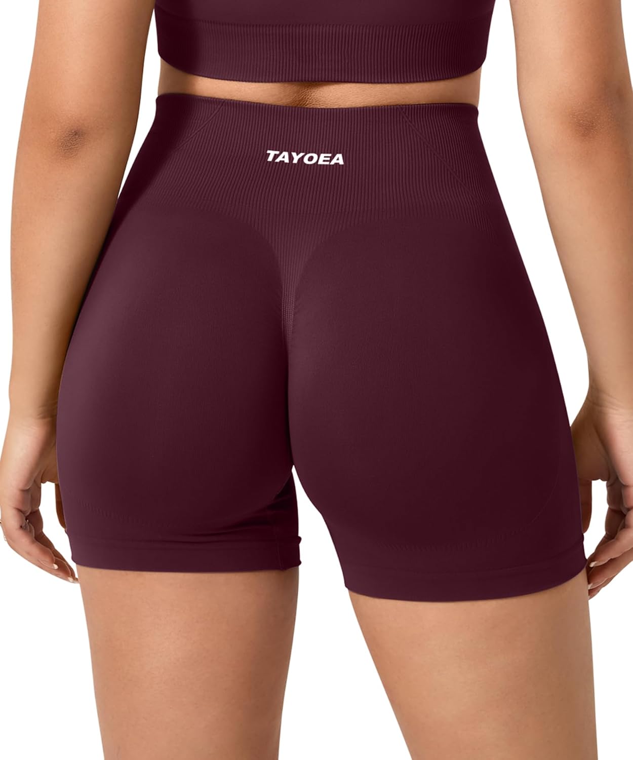 Detalle de TAYOEA Sport Shorts Damen – Scrunch Butt Lift, Seamless Push Up Kurz, Yoga & Fitness