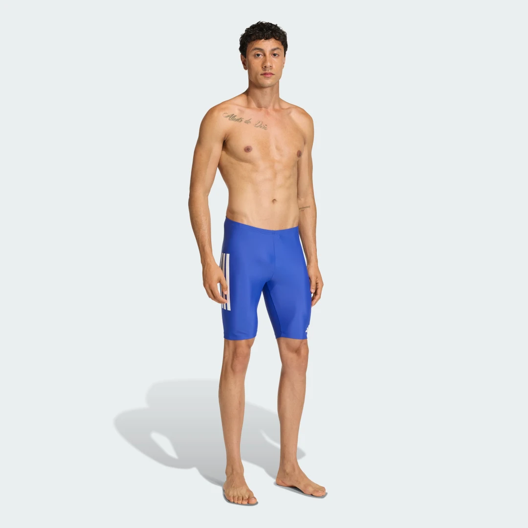 Detalle de Bañador largo 8-Inch 3 bandas de Adidas — color azul