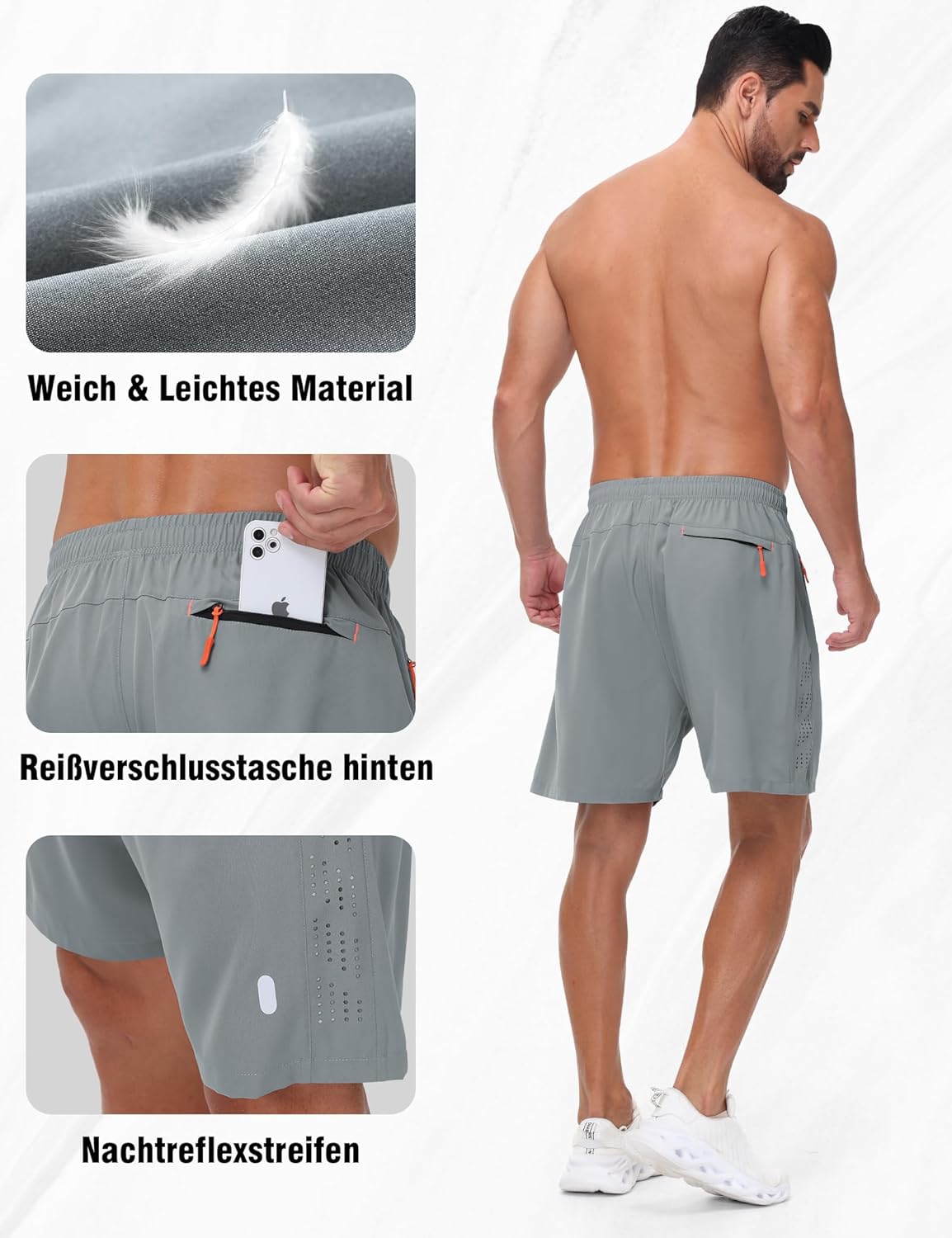 Thumbnail 2 de kuzwufs Herren Sporthose – Kurze, atmungsaktive Dry-Fit Trainingsshorts im 2er Pack