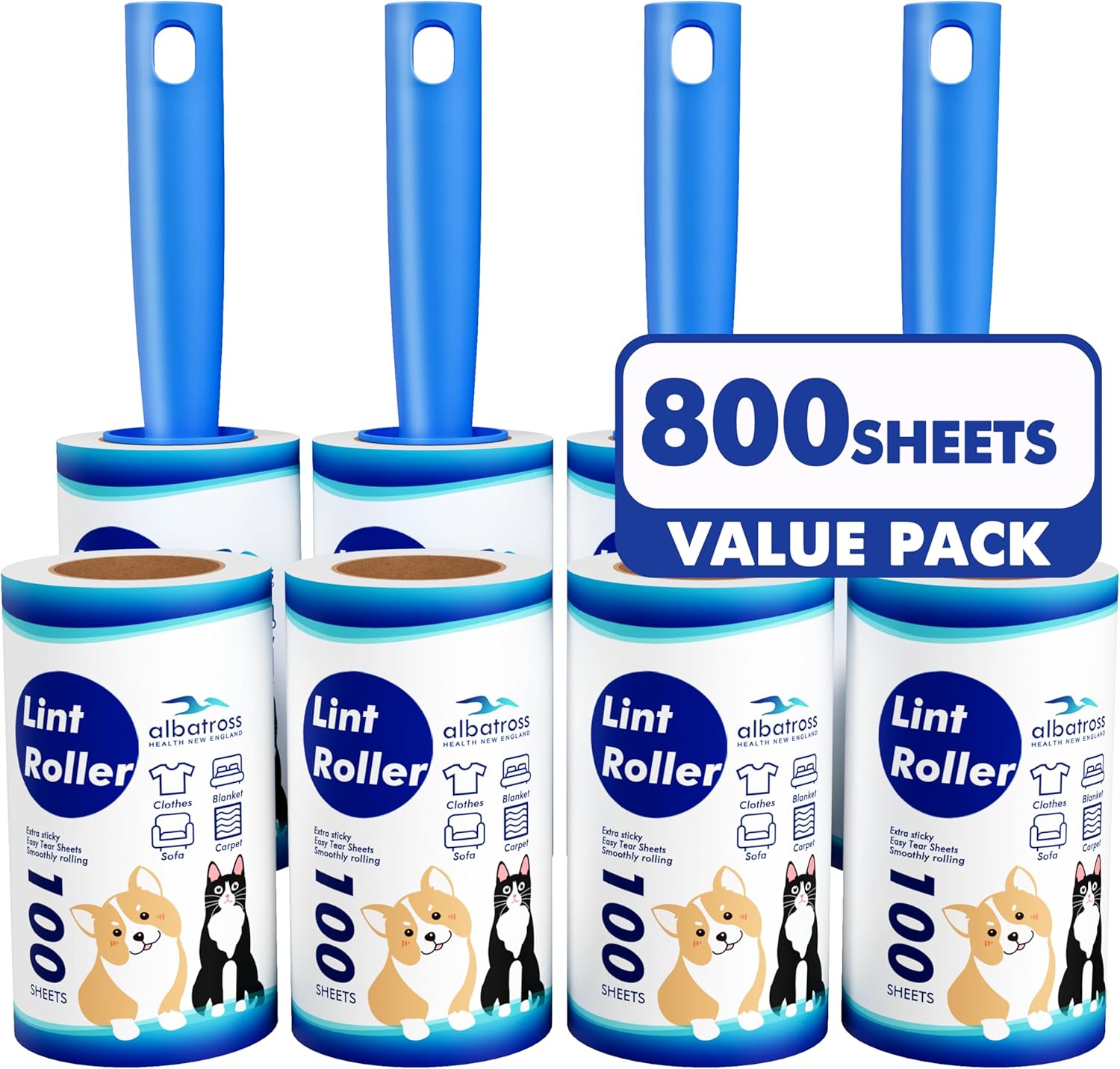 Lint Rollers for Pet Hair Extra Sticky: 800 Sheets Mega Value Set