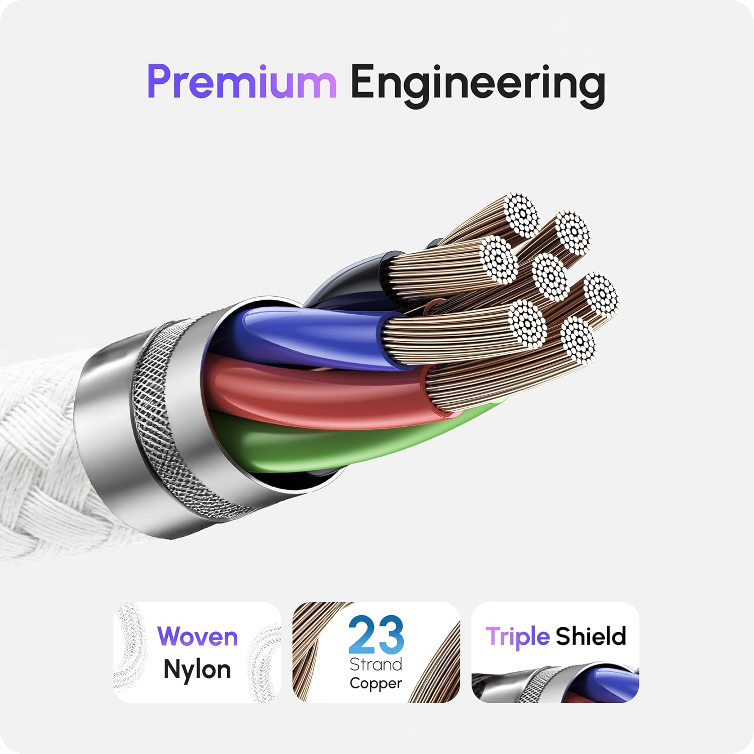 Thumbnail 3 de HIROTO 2-Pack 2m USB-C to USB-C Fast Charging Cable – 60W PD, Nylon Braided