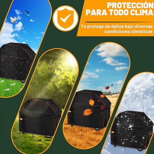 Detalle de Enzeno Cubierta para Barbacoa Resistente a la Intemperie 145x61x120 cm – Negro
