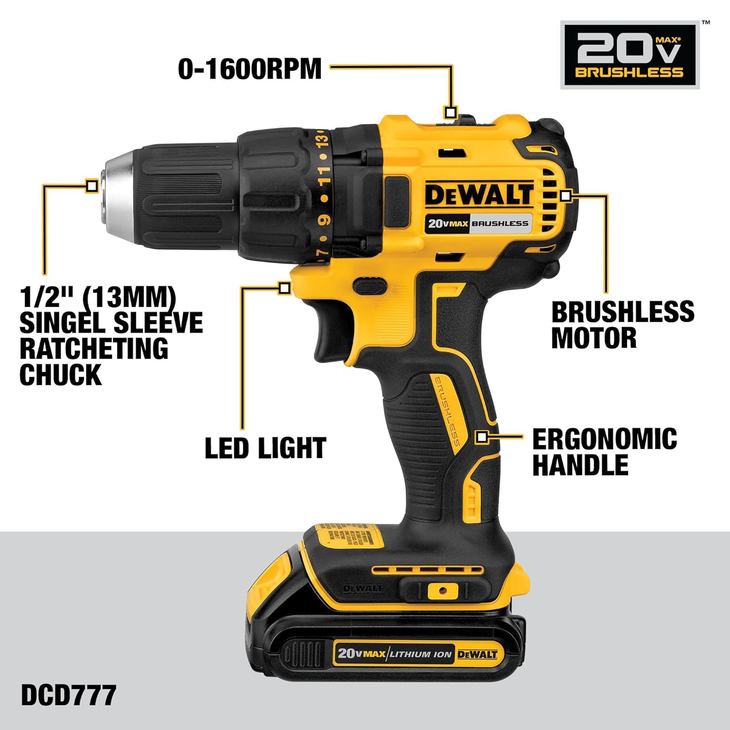 Detalle de DEWALT 20V MAX Drill Driver Set ⚙