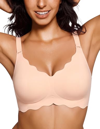 Detalle de Bresdk Sujetador Sin Aros Mujer Cómodo Borde Ondulado – Talla XL