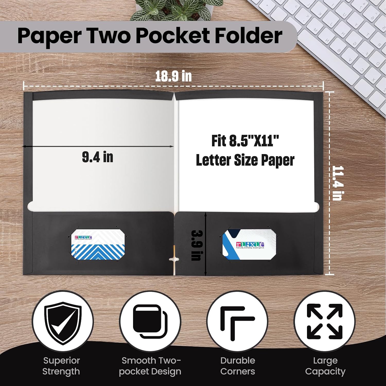 Detalle 2 de BIBRADAA Two-Pocket Folders, 50-Pack