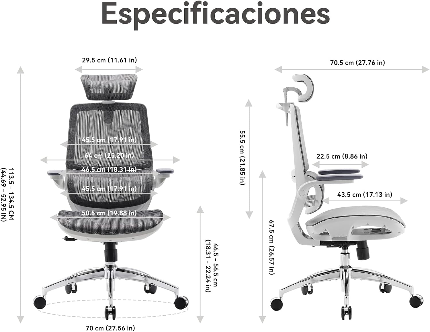 Detalle 2 de SIHOO M59AS sedia da ufficio ergonomica con braccioli 3D ribaltabili e doppio schienale