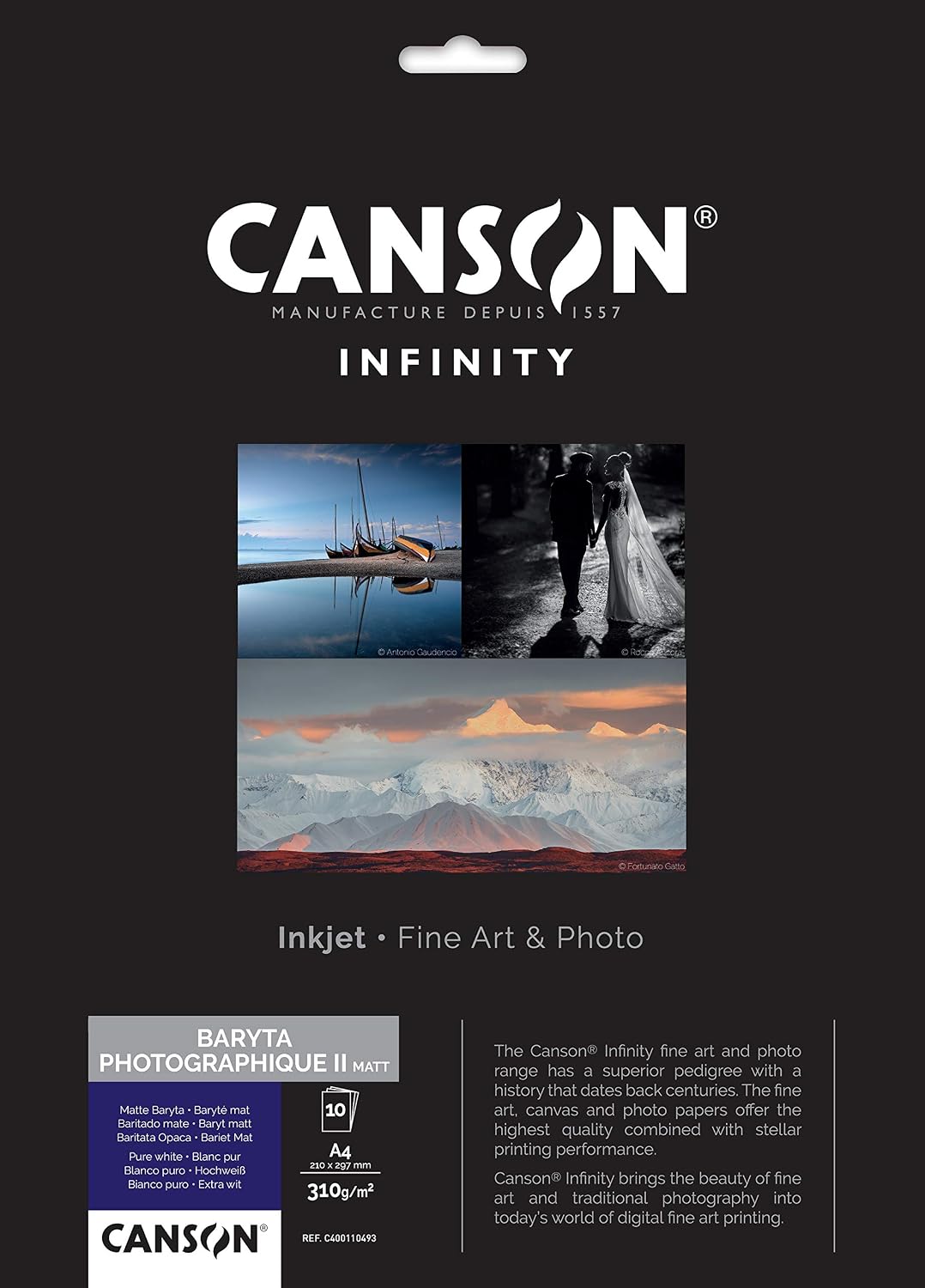 Detalle 2 de Canson Infinity Baryta Photo II Carta fotografica 25 fogli 310 g (12,7 x 17,8 cm)