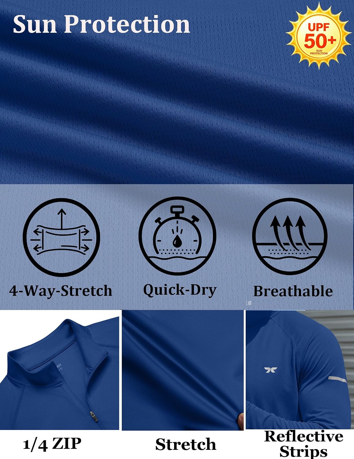 Thumbnail 6 de COOFANDY Men's Quarter-Zip Athletic Shirt UPF 50+