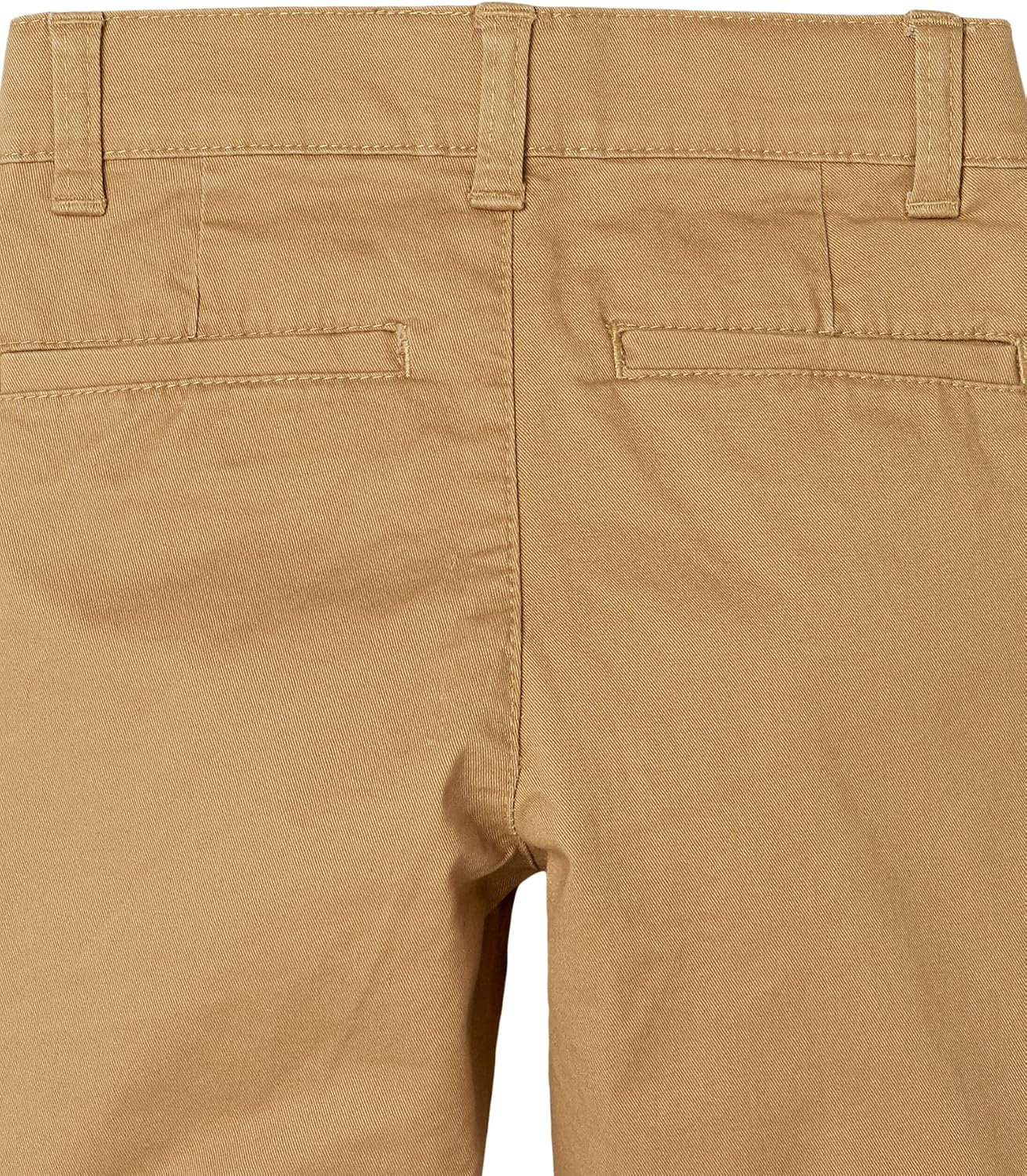 Detalle de Amazon Essentials Jungen Uniform-Chinohose mit Gerader Passform und Flachem Vorderteil