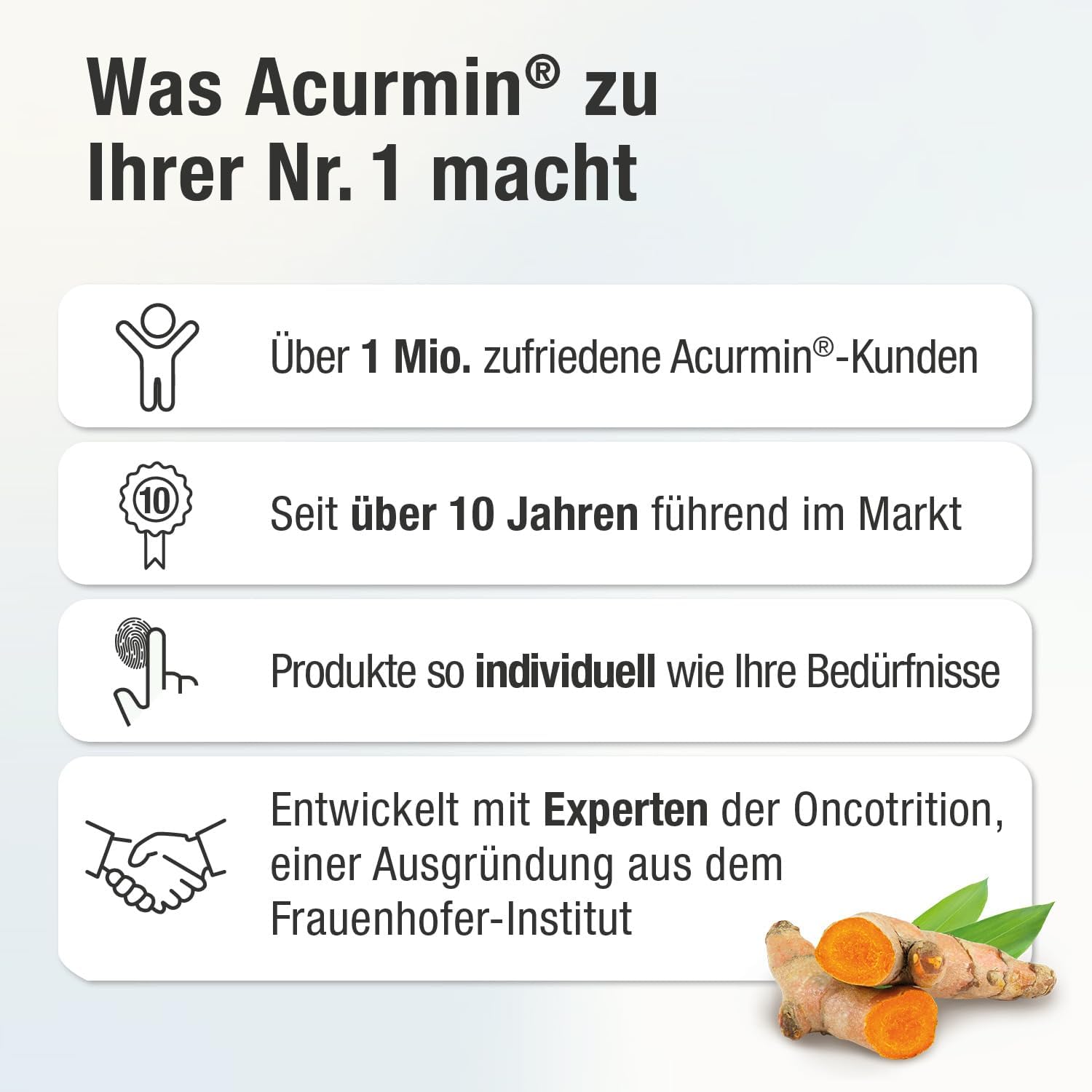 Detalle 2 de ACURMIN PLUS 185x effektivere Kurkuma Kapseln – 60 Softgelkapseln, 95% Curcumin, Mizellen-Technologie, 10.000 mg Kurkuma-Äquivalent/Tag