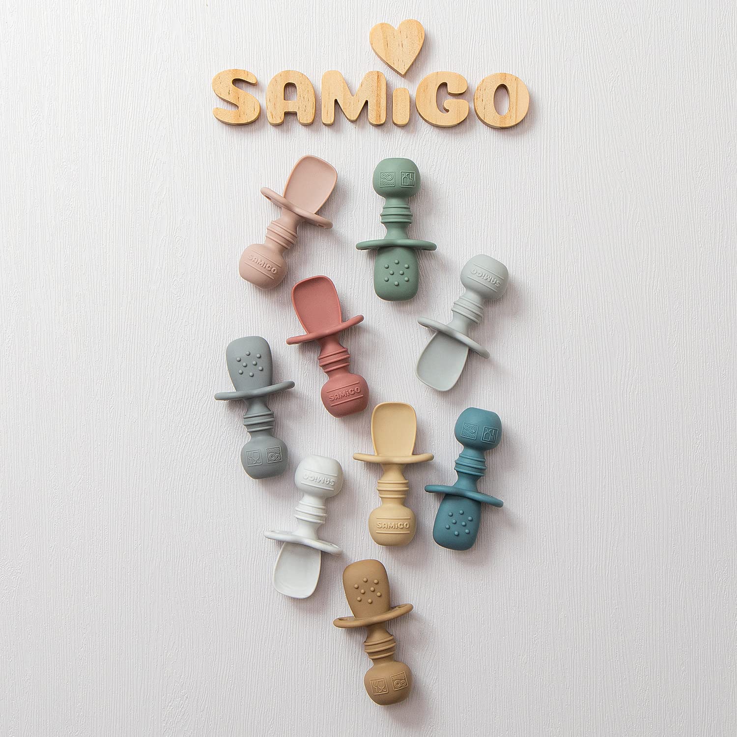 Detalle de SAMiGO Silicone Baby Spoons Self Feeding 6+ Months – 3-Pack